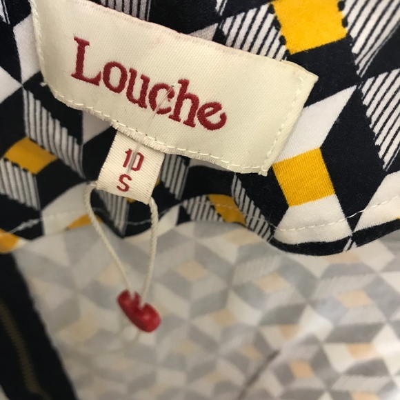 Louche| Geometric Printed Cotton Skater Dress - Picture 4 of 6